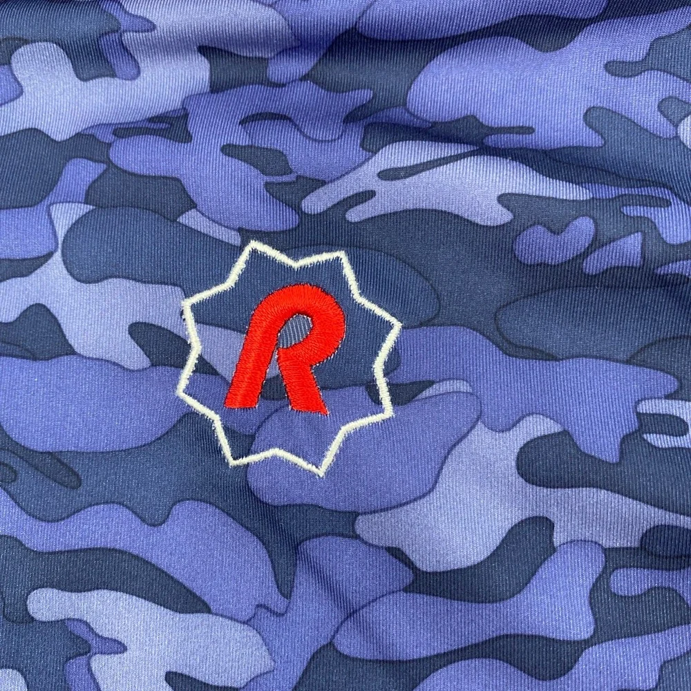 Straight Down‎ Quarter Zip Pullover Mens XL Blue Camo Performance Stretch Golf